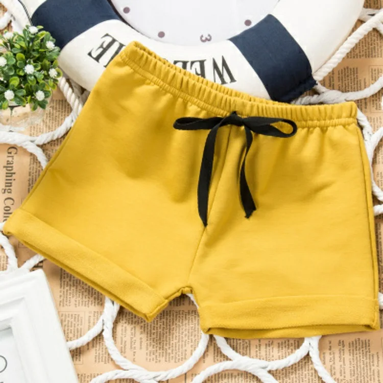 

2018 New Style First Children Pure Cotton Shorts Men And Women Children Versatile Beach Shorts Short Shorts Hair