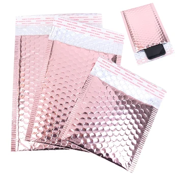 

10pcs Rose Gold Bubble Envelope Rose Gold Foil Bubble Mailer for Gift Packaging