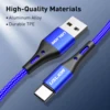 USLION-Câble Micro USB Type-C 3A pour Recharge Rapide et Transfert de Données, Cordon de Chargeur pour Téléphone Portable Xiaomi 12 11 Samsung S22 POCO M5 Redmi