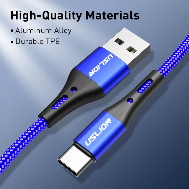 USLION-Câble Micro USB Type-C 3A pour Recharge Rapide et Transfert de Données, Cordon de Chargeur pour Téléphone Portable Xiaomi 12 11 Samsung S22 POCO M5 Redmi – Image 5