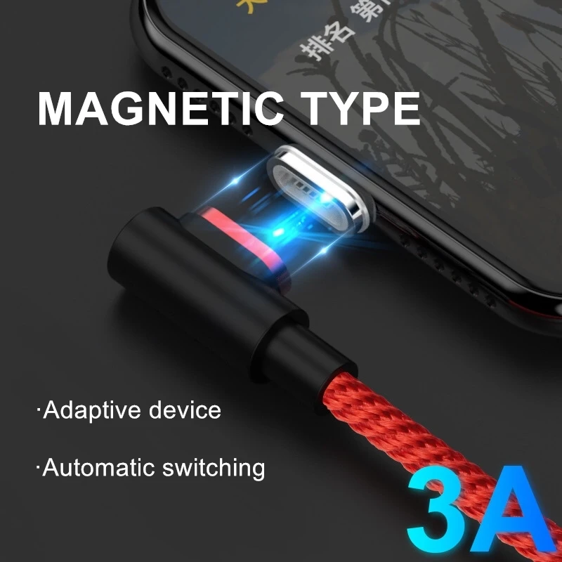 Магнитный кабель USB C Micro usb type C кабель для быстрой зарядки 90 градусов l-линия Micro USB зарядное устройство для samsung huawei Xiaomi iPhone