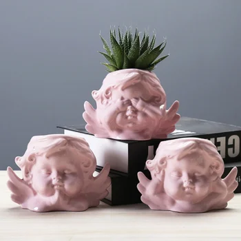 

Fleshy Flower Pot Ceramic Angels Flower Pot Cactus Wash Basin Succulent Potted Plant Flower Pot