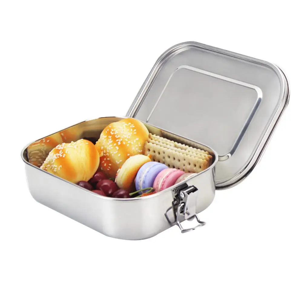 Горячее предложение! Распродажа! Ланч-бокс из нержавеющей стали Bento box, однослойный контейнер для еды, портативный герметичный тепловой Ланч-бокс для студентов и взрослых