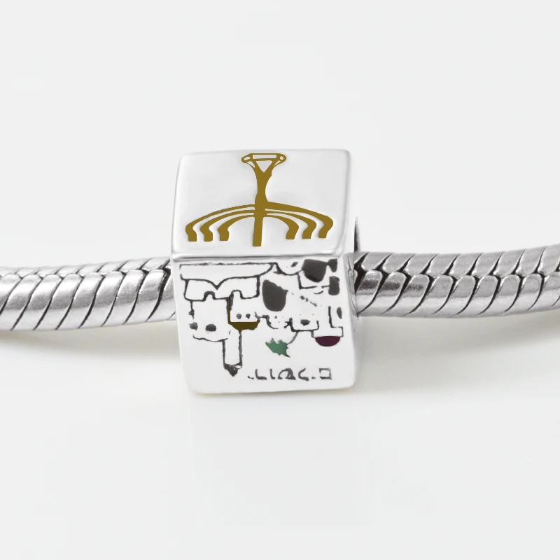 Подходит для аутентичного граната menorah Флаг Западная Стена талисманы 925 пробы серебряные ювелирные бусинки для матери подарок новинка