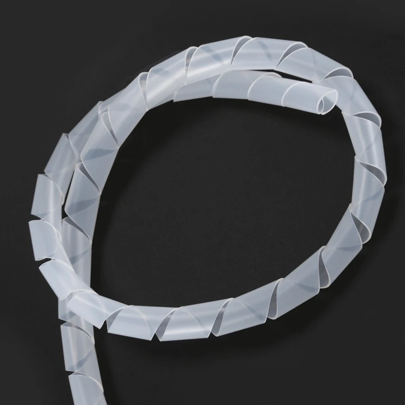4M Long Spiral Wrapping Band Cable Manager Cover Protector White