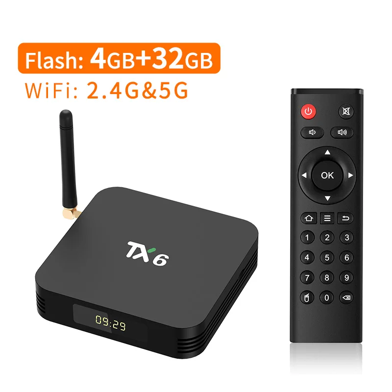 ТВ бокс Android 9 0 TX6 Allwinner H6 Четырехъядерный 4G 64G Wifi BT4.1 смарт 4K 3D проигрыватель Google Tanix