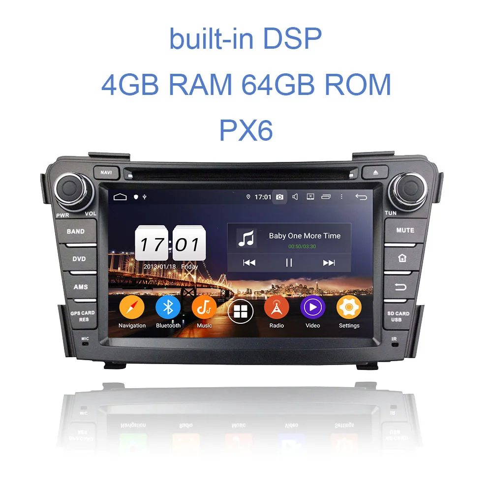 DSP Android 9,0 для hyundai I40 2011-2013 Восьмиядерный 4 Гб ОЗУ автомобильный dvd-плеер gps ГЛОНАСС Navi авторадио wifi 4G Bluetooth 4,2 - Цвет: PX6 with 64GB ROM