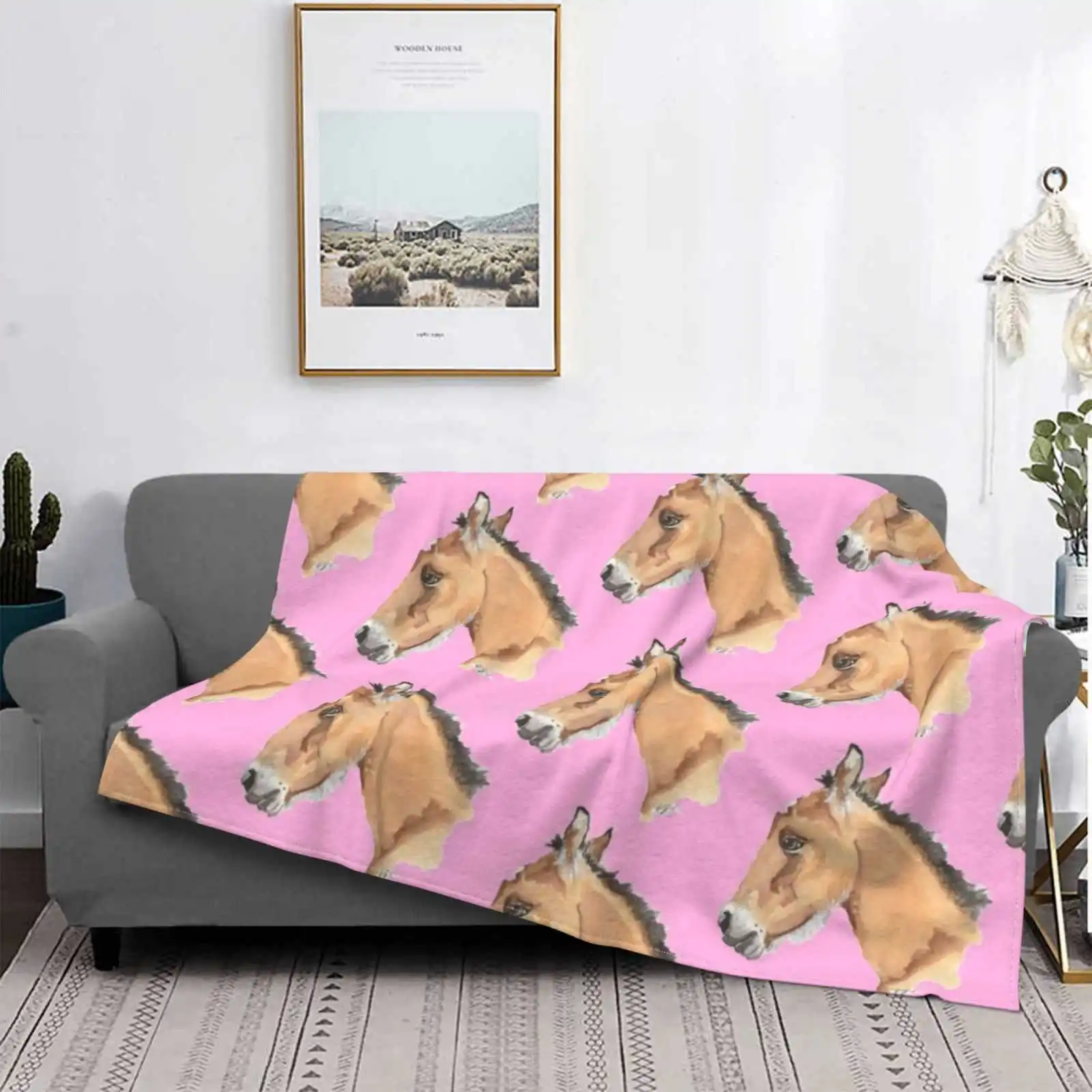 

Little Kiger Cross Foal Shaggy Throw Soft Warm Blanket Sofa / Bed / Travel Love Gifts Foal Horse Kiger