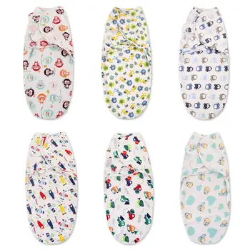 

Newborn Baby Printed Swaddle Wrap Blanket Infant Muslin Envelope Sleeping Bag NEW