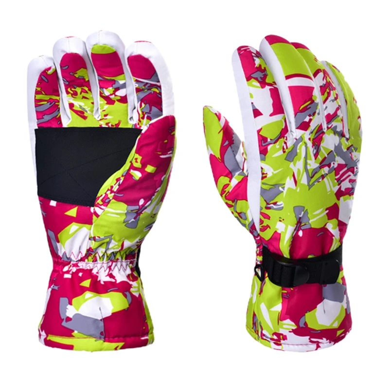 

Unisex Winter Thermal Warm Lining Adjustable Outdoor Skiing Mittens 3 Colors Waterproof Gloves for Cycling Comping Snowboard