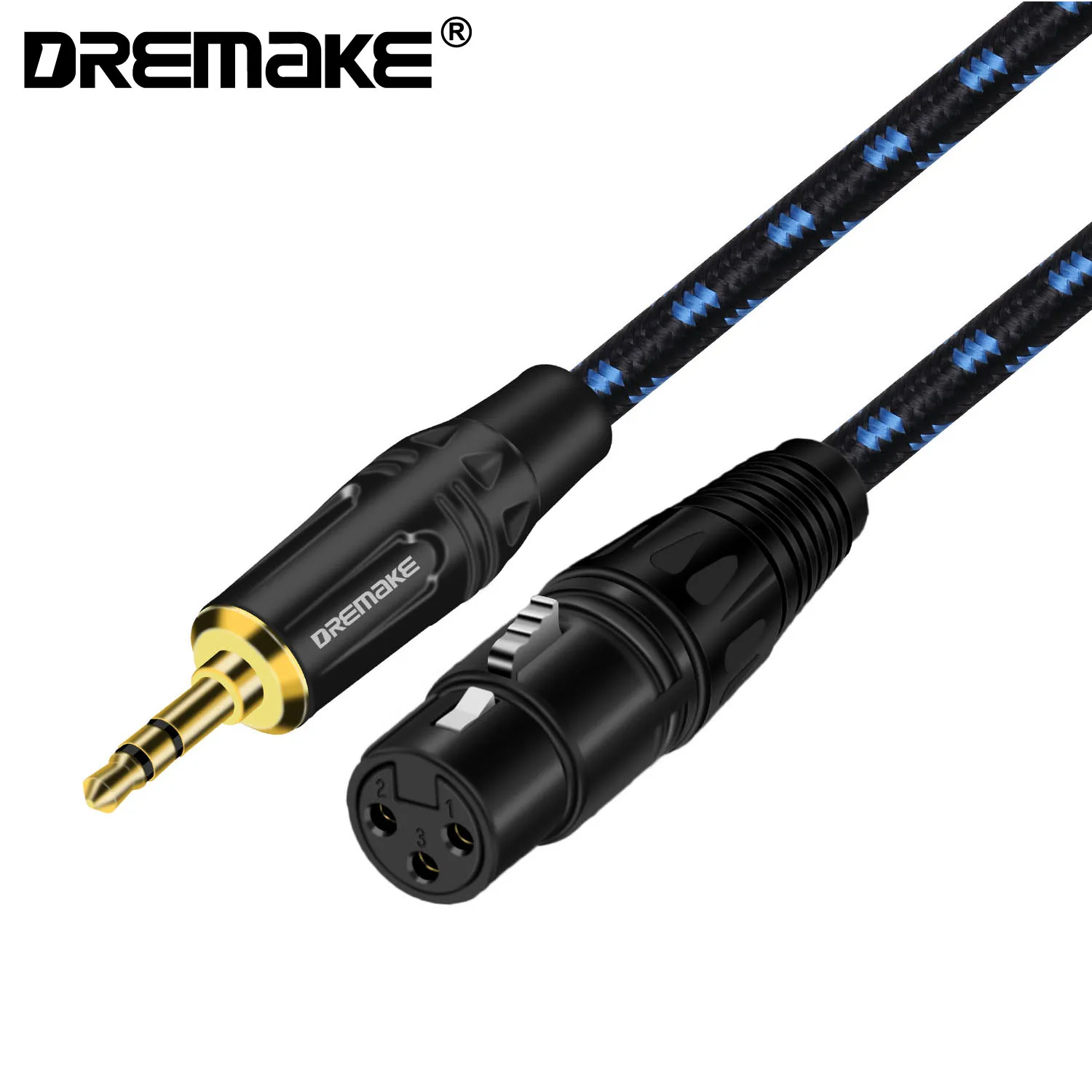 DREMAKE Jack 3.5mm to XLR Mic Cable XLR to 3.5mm Aux Stereo Audio Cable