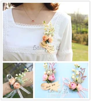 

MORI Series Korean Style Wedding Marriage Bride Wrist Flower Corsage Groom jin hua Bridesmaid Mission Wrist Flower Wedding Ritua