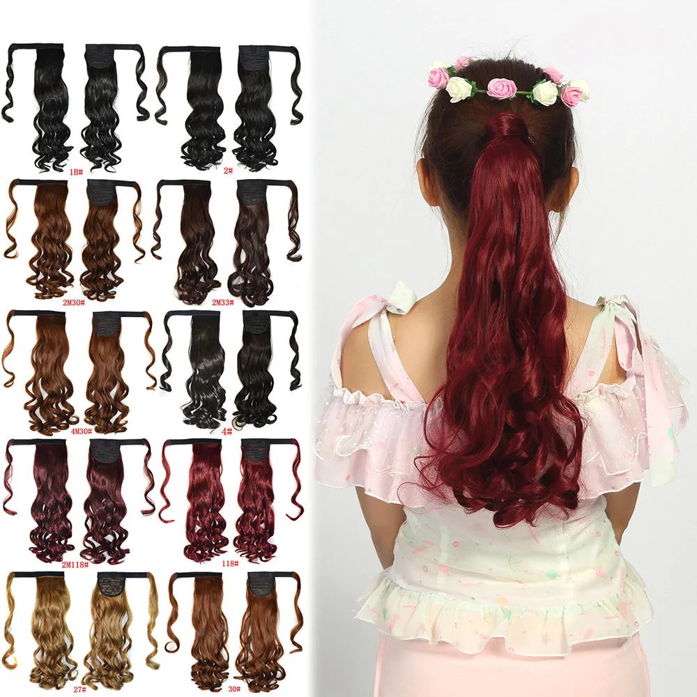 

LIHUI 22" Heat Resistant Synthetic Natural Wave Pony Tail Fake Hair Long Wavy Wrap Around Clip In Ponytail Hair Extension