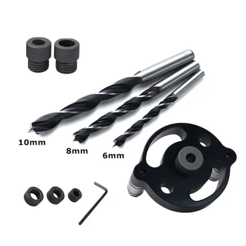 

1X Pocket Hole Jig Vertical Self-Centering 6 8 10Mm Dowel Jig Aluminum Alloy