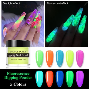 

NICOLE DIARY 10g Fluorescence Neon Acrylic Dip Nail Powder Gradient Pigment Dipping Nail Powder Nail Art Decoration