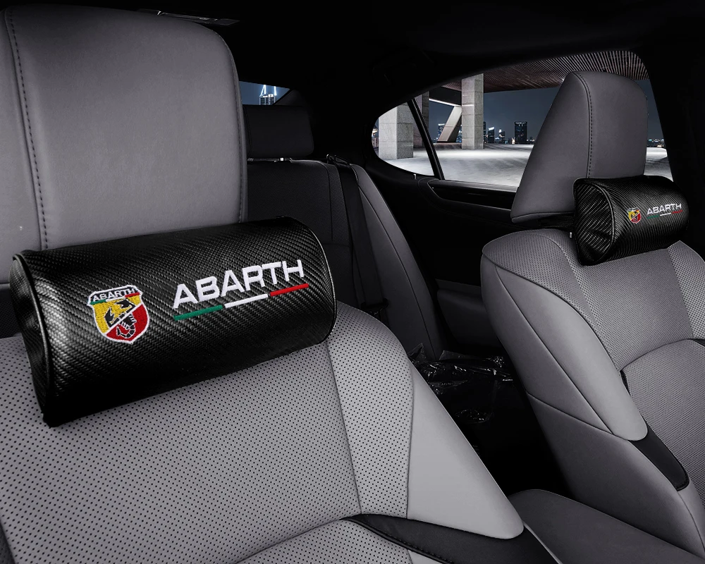 EVGATSAUTO Accessoires De Voiture Coussin De Soutien De Voiture En Cuir Appui Tete De Siege Coussin De Repose Tete Coussin De Soutien Cuir Noir Ligne Rouge 87177567