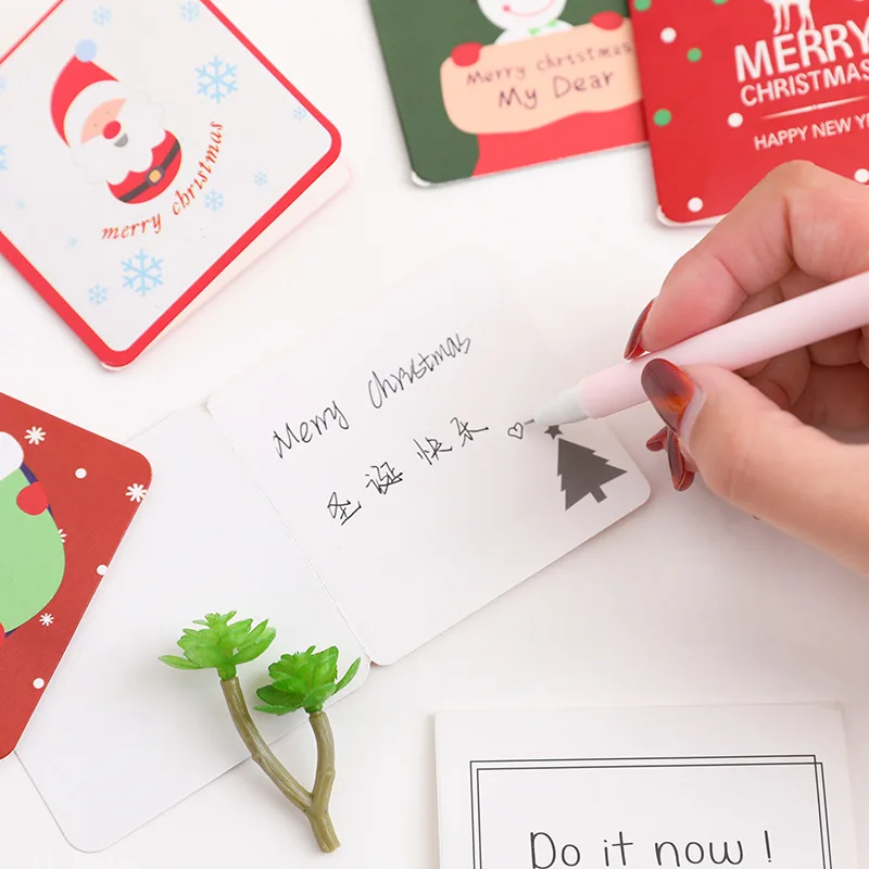 5 шт./упак. свежие мини рождественские поздравительные открытки девочка конверт для бумажного письма открытка письмо стационарная бумага для хранения подарок