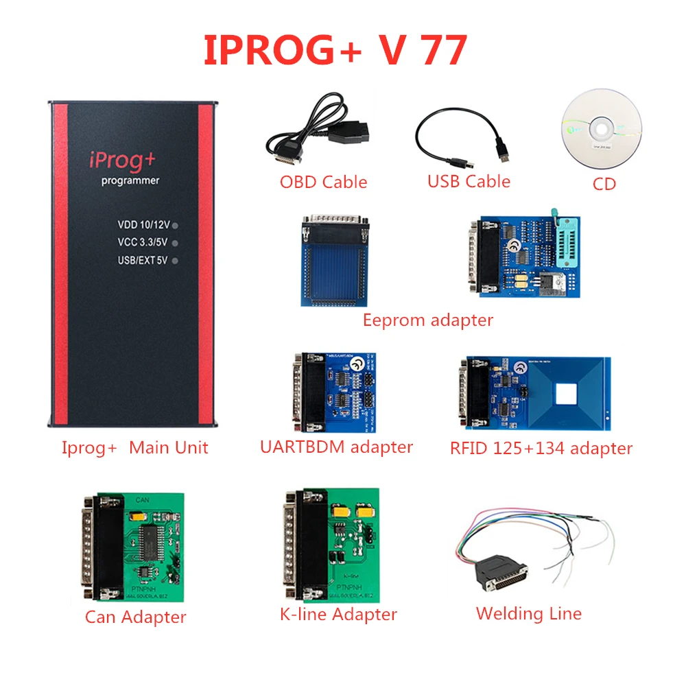 IPROG FULL Iprog+ V77 Iprog Pro программист поддержка IMMO+ коррекция пробега+ сброс подушки безопасности до года - Цвет: IPROG FULL