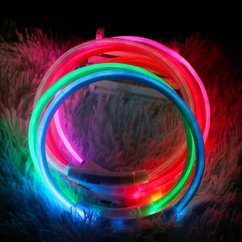 

Dog Collar Pet Dog Led Usb Harnesses Night Dog Lighting Collars Glowing Luminous Rechargeable LED Night Safety Flashing Glow