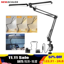 NEWACALOX – lampe de bureau de lecture, avec 160 lampes LED 24W, pliable, avec pince de Table, pour bureau, étude et travail, EU/US, 12V