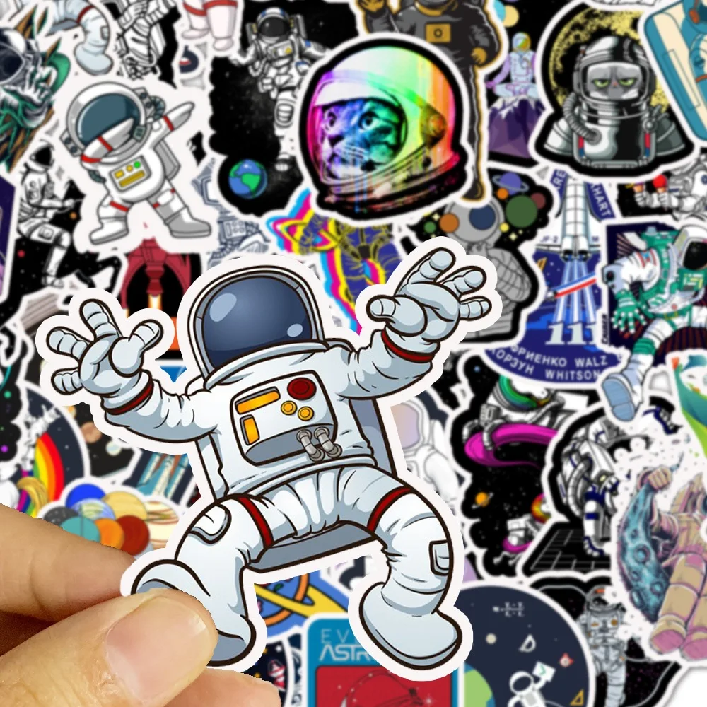 50PCS Luar Angkasa Stiker Paket Astronot Keren Stiker Untuk Di Laptop Lemari Es Telepon Skateboard Perjalanan Koper Bagasi Stiker Stiker AliExpress