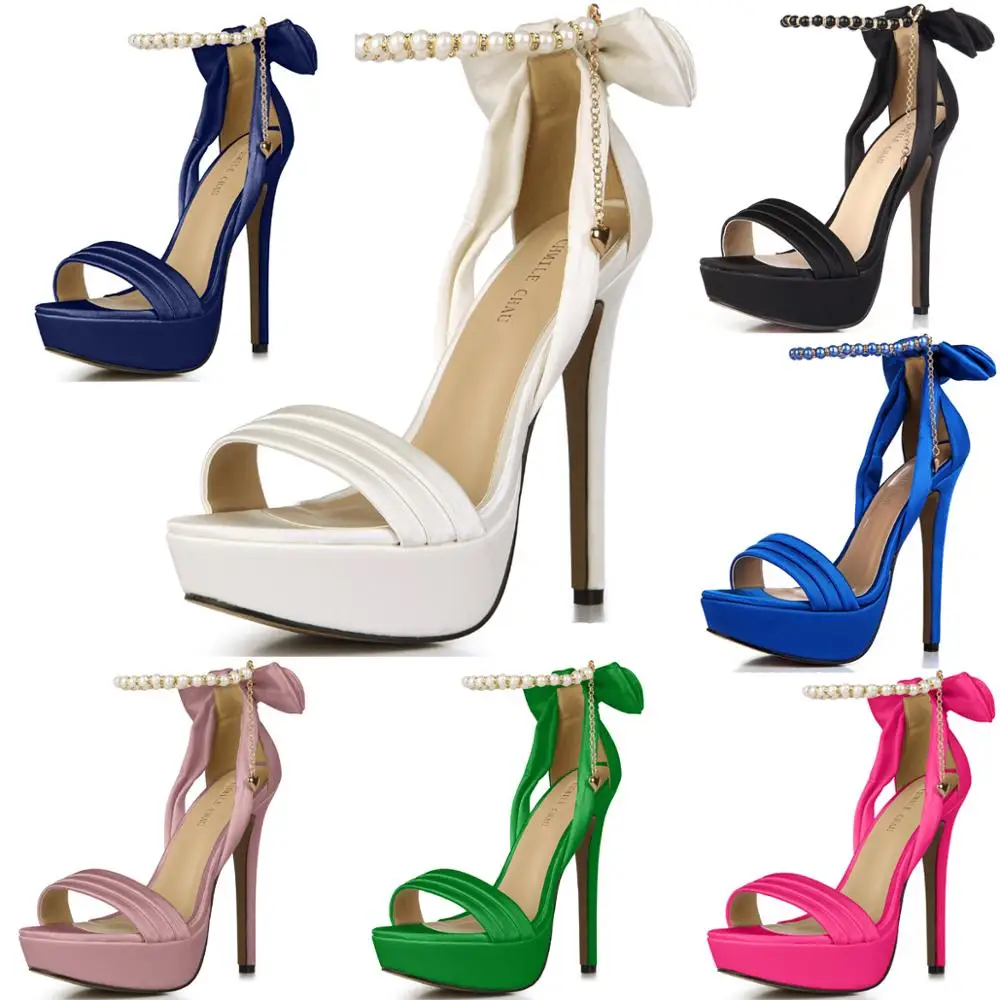 Женские свадебные босоножки CHMILE CHAU на платформе шпильке высоком каблуке 3463SL