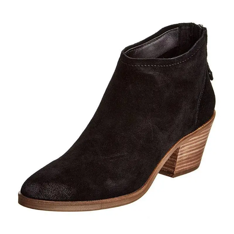 

Topwomen Women Adult Boots Ladies Shoes Ankle Zipper Round Toe Super High Square heels Mature Concise Fashion Sexy 2019