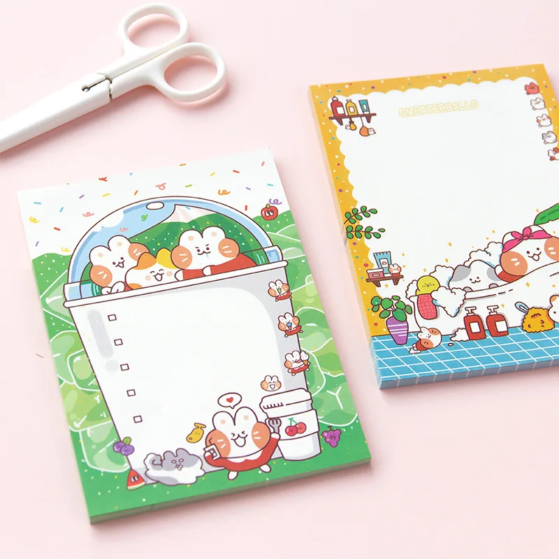 50sheets Korean Cartoon Selling Cute Bunny Cute Memo Pad Small Notebook Student Hand Account Can Tear Memo Message Notebook 4
