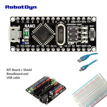 

Nano CH340/ATmega328P MicroUSB, Pins soldered. Compatible for Arduino Nano V3.0