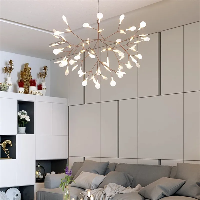 Art Decorate Tree Branch Led Pendant Light Acrylic Leaf Hanging Lamp Lustre For Living Room Art Decor Pendant Lamp 110V/220V