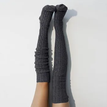 

Winter Knit Extra Long Boot Socking Over Knee High Warm Sock Knitted Over Knee Black White Red Long Warm Tight High For Women
