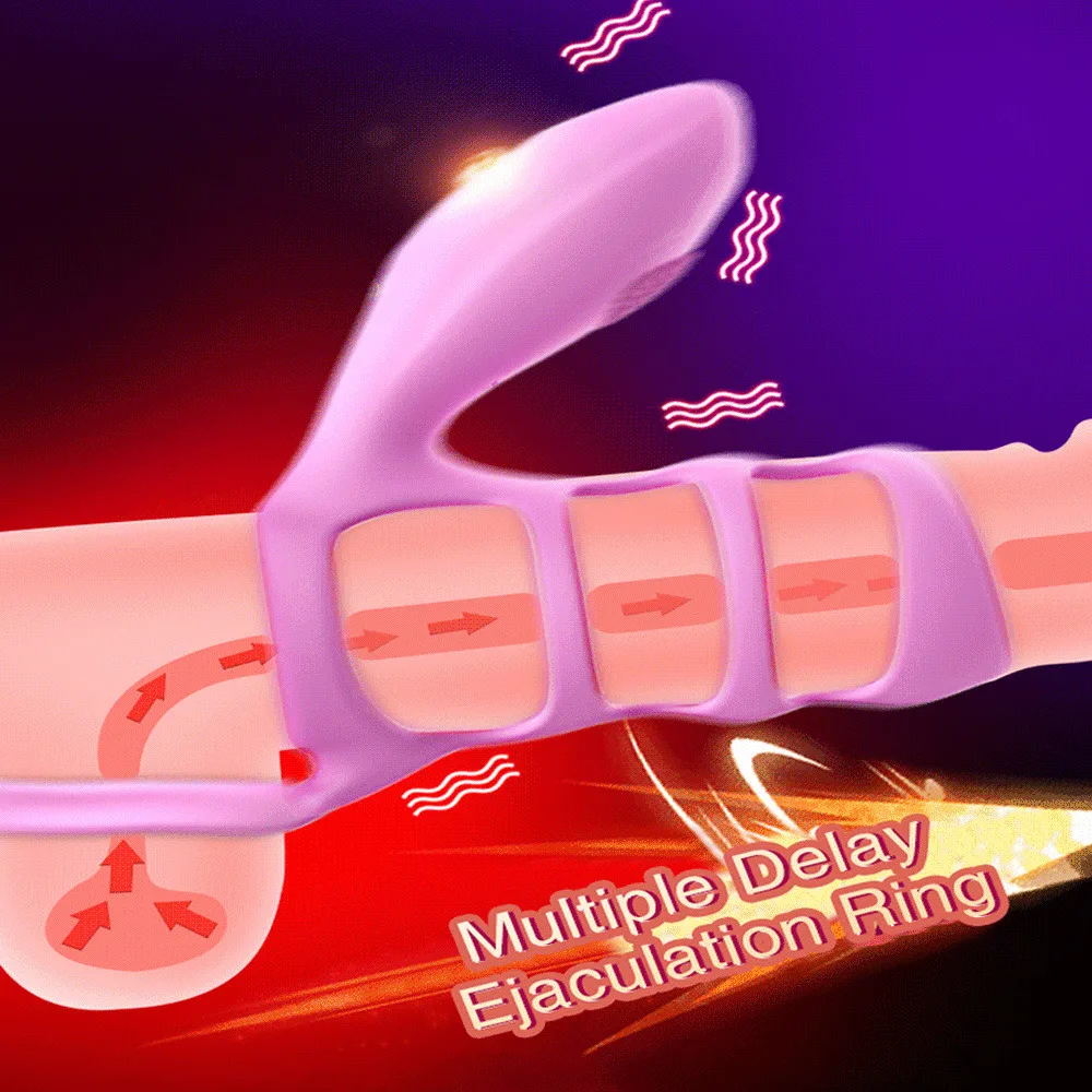 Masturbator Clitoris Stimulator Time Delay Cock Vibrating Rings Male Penis Vibrating Ring G Spot Stimulator Clitoris Massager