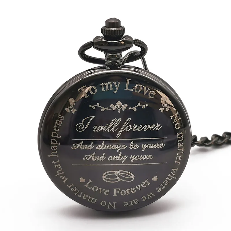 Reloj de bolsillo de cuarzo para hombre y mujer, diseño a mi diseño de amor, collar, cadena, Fob, los mejores regalos para pareja, hijo