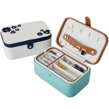 

Leather Jewelry Box Womens Multi-Purpose Jewelry Storage Box Necklace Ring Storage Case Jewelry Display Organizer Box Case