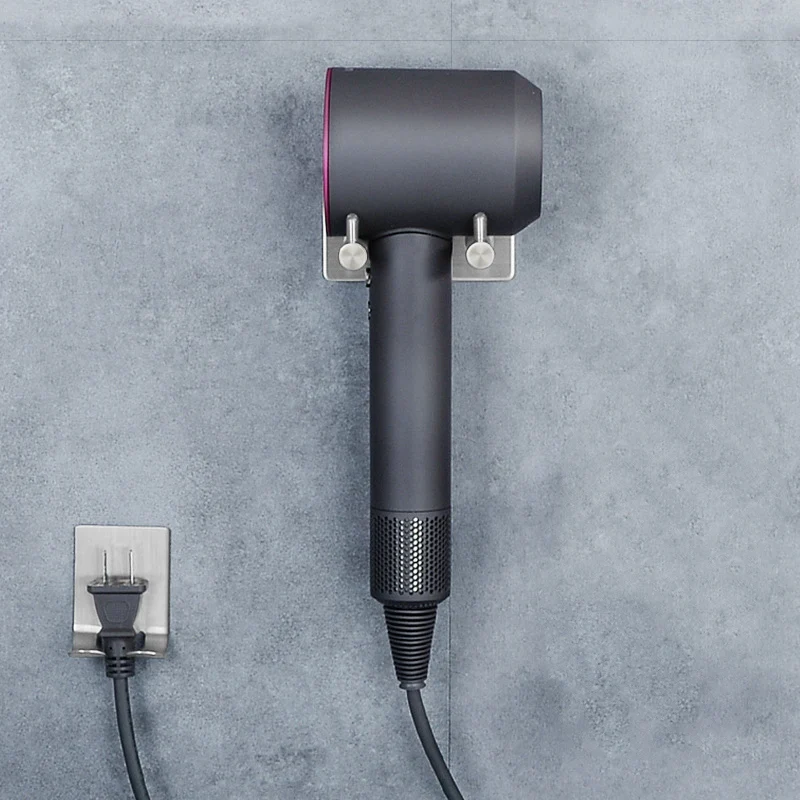 Держатель для фена с настенным креплением подходит для Dyson, фен для волос из нержавеющей стали, держатель для фена для ванной комнаты, полка для хранения