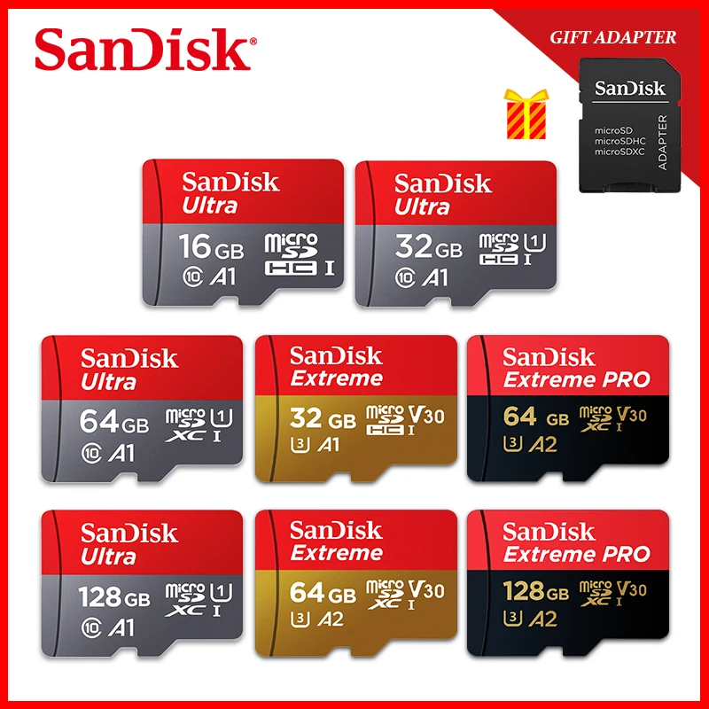 sandisk Extreme Pro Micro SD карта A2 V30 U3 64 Гб 128 ГБ sandisk TF карта высокоскоростная карта памяти