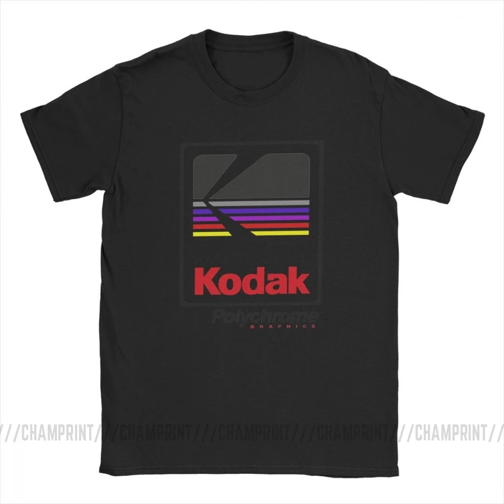 Черный Kodak Полихромная бомбардировщик Awesome Футболка мужская короткий рукав топы Классическая футболка хлопок Crewneck футболки - Цвет: Черный