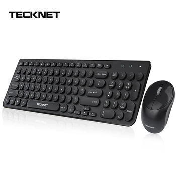 

TeckNet 2.4G Wireless Keyboard and Mouse Set Ergonomic Optical USB 1600DPI Cordless Keyboard&Mouse Combo for Win XP/7/8/10/Mac