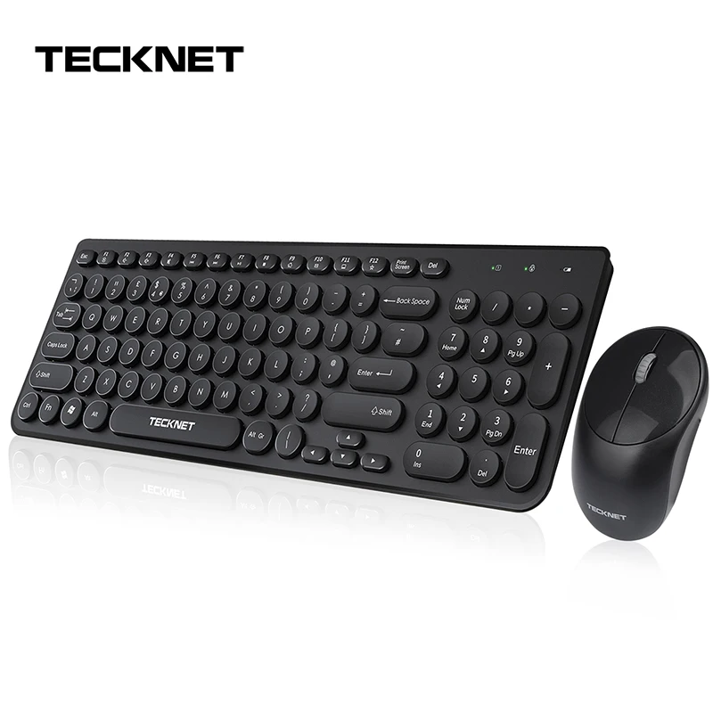 Беспроводная клавиатура и мышь TeckNet 2 4G эргономичная оптическая USB 1600DPI для Win