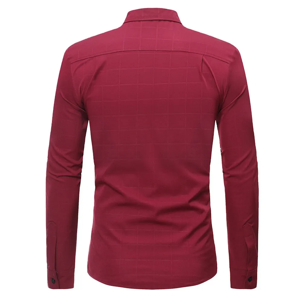 Camisa Masculina мужские рубашки, Тонкая Клетчатая Летняя Повседневная рубашка с длинным рукавом, Повседневная Блузка