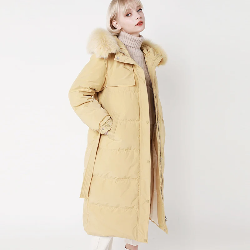 Женский пуховик зимнее длинное пальто Толстое Зимнее Женское с воротником из