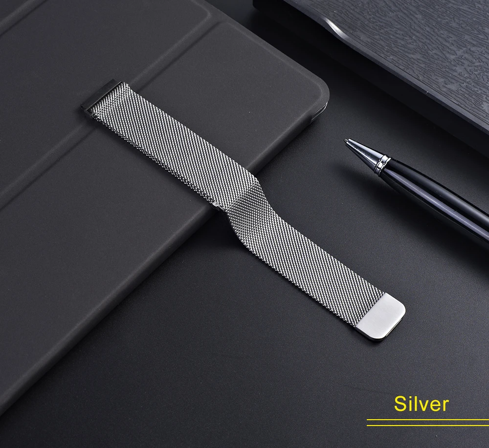 UEBN 20 мм 22 мм металлическая Миланская петля для Xiaomi Huami Amazfit bip/GTS/GTR 42 мм 47 мм ремешок на запястье браслет умные Ремешки для наручных часов
