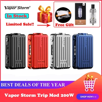 

Vapor Storm Trip 200W Mod with 0.91inch Screen Display VW TCR CCW 18650 Battery E Cigarettes Vape Mod for 510 Tank vs LUXE Aegis