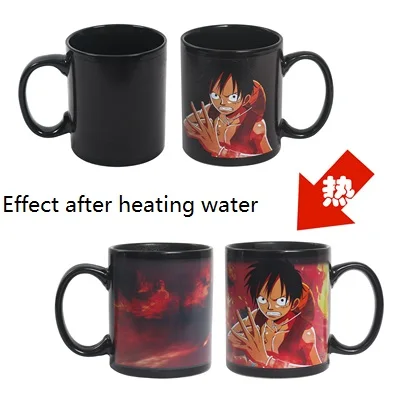 Japan Cartoon Luffy ZORO ONE PIECE Mugs With Cover Pure Color Thermos Mugs Cup Kitchen Tool Gift Y