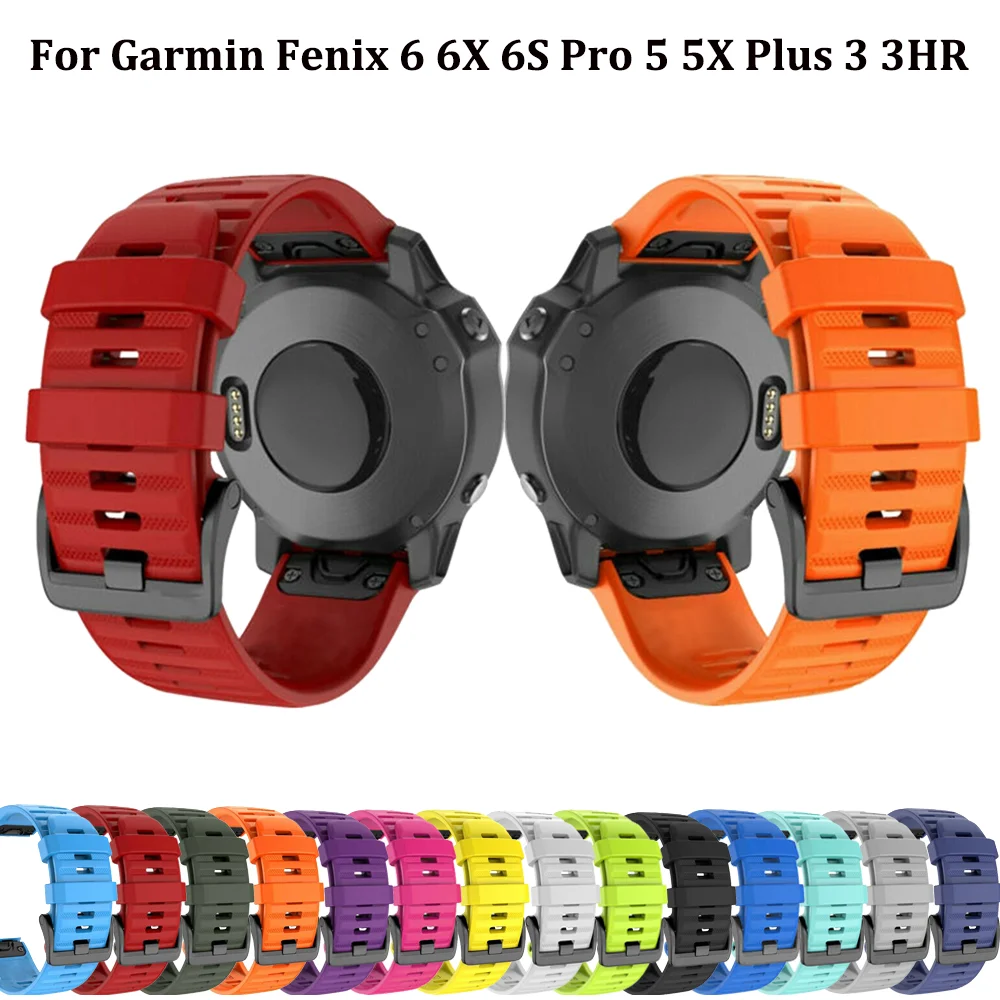 20 22 26MM Release Quick Watchband for Garmin Fenix 6 6S 6X Pro Watch Silicone Easyfit Wrist Band For Fenix 5 5S 5X Plus Strap 20 22 26mm silicone watchband for garmin fenix 7x 7 7s 6x 6 6s 5x 5 5s 3hr forerunner 935 watch quick release easyfit band strap