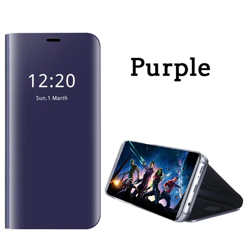 Умный зеркальный чехол для телефона для samsung Galaxy S9 S8 плюс S9 S7 A6 A8 плюс Note 8 9 A10 A20 A30 A40 A50 A70 M10 M20 M30 крышка - Цвет: Purple