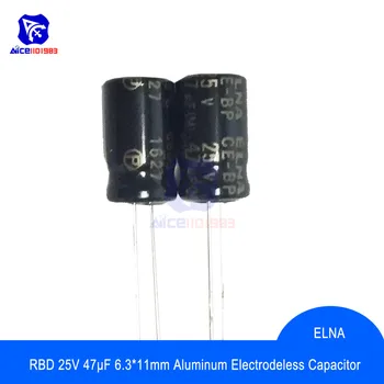 

diymore 10PCS/Lot Original ELNA Audio Capacitor RBD 25V 47μF Capacitance 6.3*11mm Aluminum Electrodeless Capacitor 25V47μF