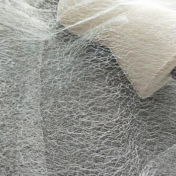

1 Yard White Irregular Chaos Wire Mesh Hollow Mesh Imported gold thread perspective fabric For Wedding dress,veil,