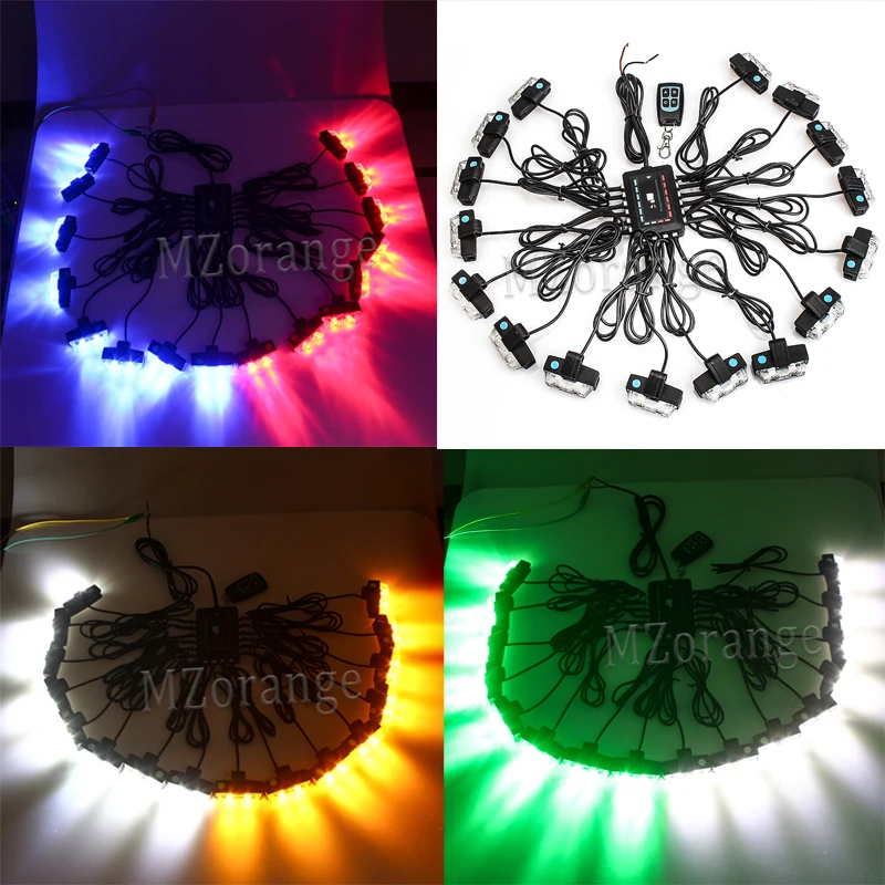 

16x2 led Police lights led strobe lights on a car wireless remote fso flash on auto police flashes stroboscopes for cars flasher