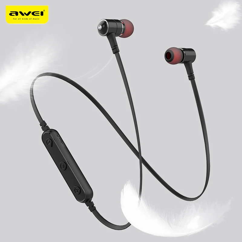 

AWEI B930BL headphones with microphone noise cancelling In-Ear stereo wireless earphones magnetic earbuds for phones earphone